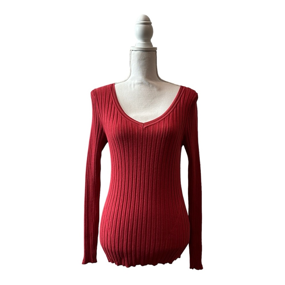 WHBM Ribbed Sweater, Fire Quartz